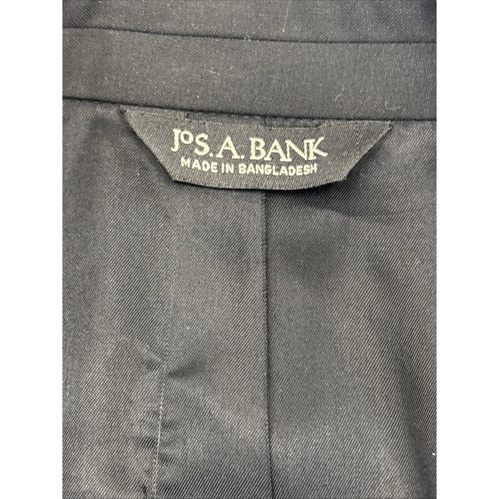 Jos A Bank Mens Black 100%‎ Wool Sport Coat 2 Button Suit Jacket Blazer 42 L